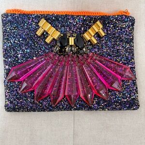 Mawi Clutch with Pink and Black Accents